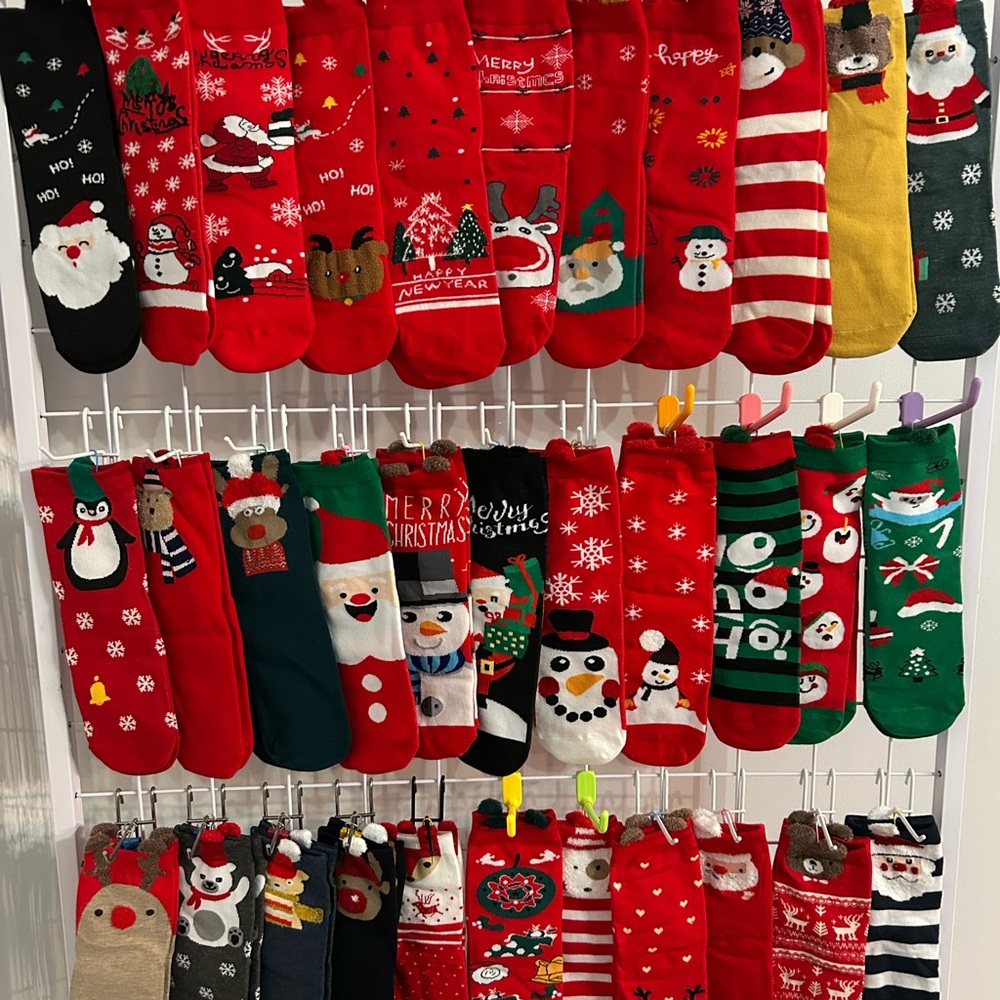 5 pairs Festive Red and Green Holiday Socks